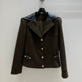 LV Inspired Autumn/Winter Brown Collar Jacket