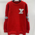 LV Red Geometric Pullover Sweatshirt