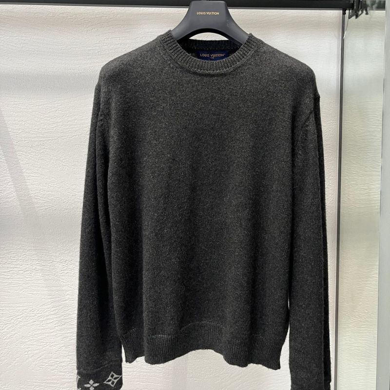 LV Black Intarsia Logo Knitted Sweater