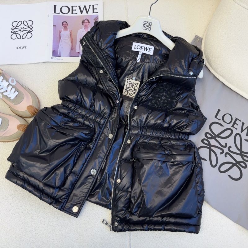 Loewe Logo Embroidery Hooded Down Vest