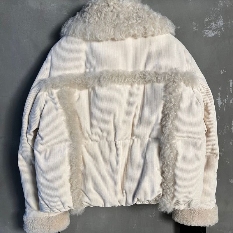 Moncler Bazaar Wool Fur Corduroy Down Jacket