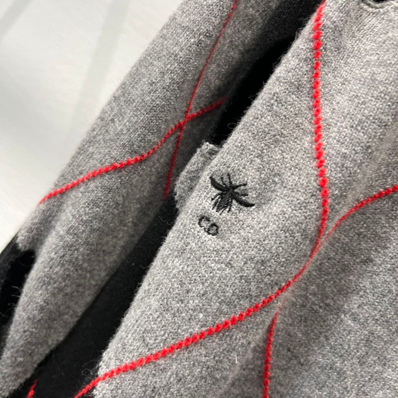 Dior Contrast Diamond Hollow Knit Sweater
