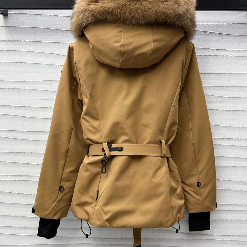 Moncler Hooded Down Jacket with Removable Fox Fur Collar