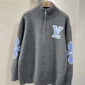 Louis Vuitton Round Neck Zipper Pullover Sweater