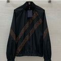 LV Monogram Stripe Stand Collar Windbreaker Jacket