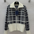 Louis Vuitton High-End Wool Blend Plaid Knitted Cardigan