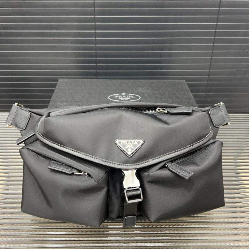 Prada Enamel Logo Recycled Nylon Crossbody Waist Bag