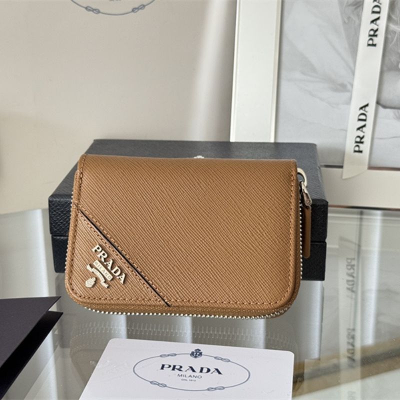 Prada Round Zipper Coin Purse Saffiano