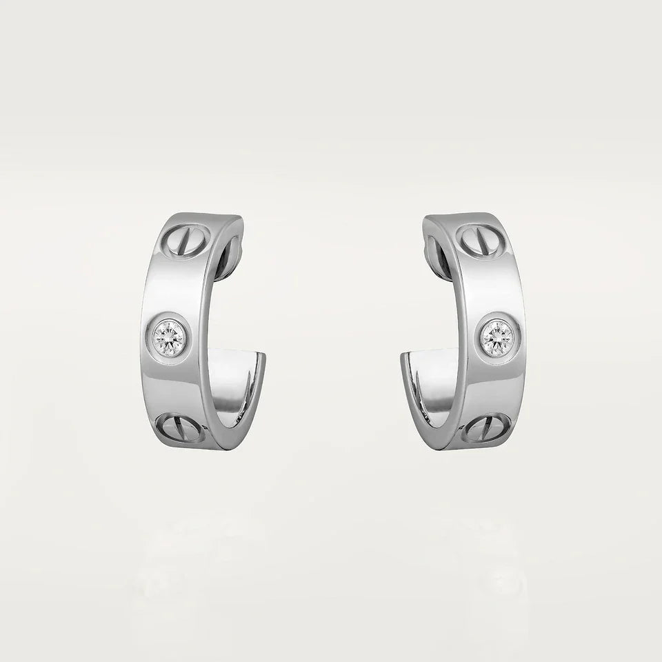Love earrings, 2 diamonds